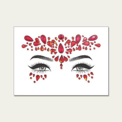 Rhinestone Decor Temporary Tattoo Sticker (1 Piece), Glitter Self Adhesive Face Decoration For Women & Girls