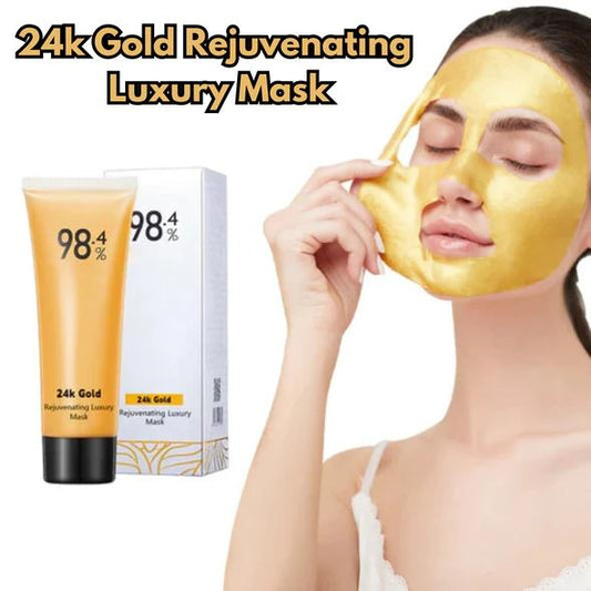 24k Gold Rejuvenating Luxury Mask,98.4% Beilingmei Gold Foil Peel-off Facial Mask, Tear Off Mask, Includes Gold Leaf, Cleanses Pores, Moisturises Deep Cleansing, Reduces Fine Lines Great for All Skin