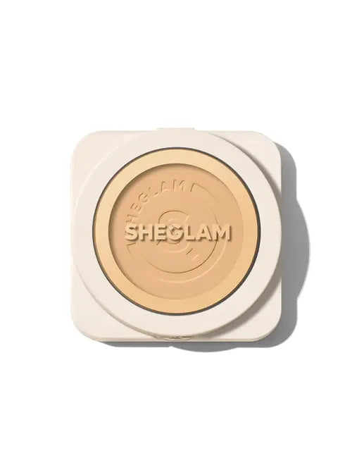 SHEGLAM SKin-Focus Full Coverage Powder Foundation Oil-Control Lightweight Face Pressed Powder Makeup-Shell