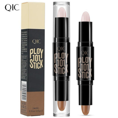 2 In 1 Double-end Highlight & Contour Stick, Versatile Makeup Balm Stick For Highlighting, Brightening, Contouring, Concealing, Shadow Drawing, Portable Multifunctional Makeup Stick