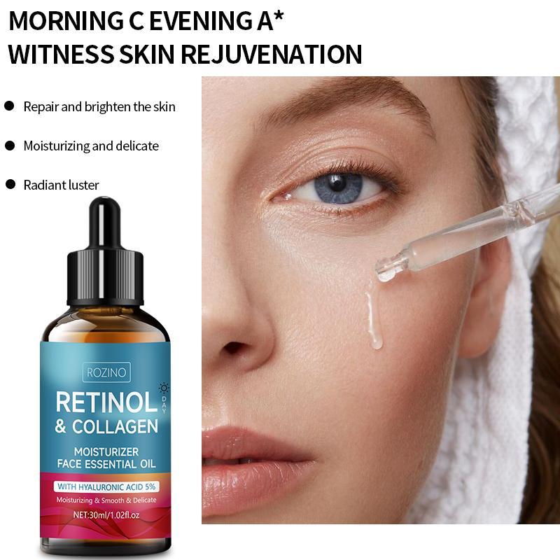 Retinol & Collagen Face Moisturizing Essential Oil, Hydrating Skin Care Oil, Nourishing Face Essence for Day & Night Use, Comfort Skincare Products