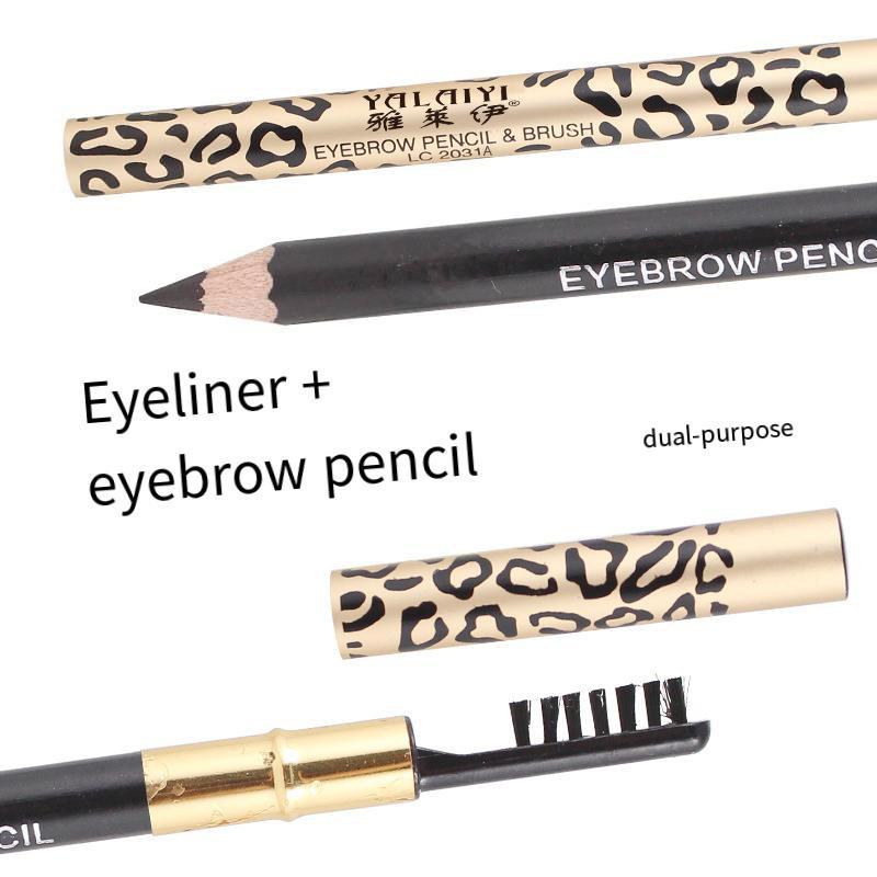 Leopard Eyebrow Pencil With Eyebrow Brush, 1 Count Brow Shading & Filling Pencil, Brow Makeup Tool