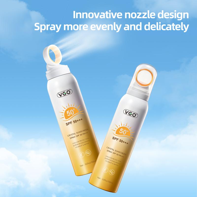 VGO-Crystal Sunscreen Spray SPF 50 PA ++ + Waterproof Sweatproof High-efficiency sunscreen Fine mist spray