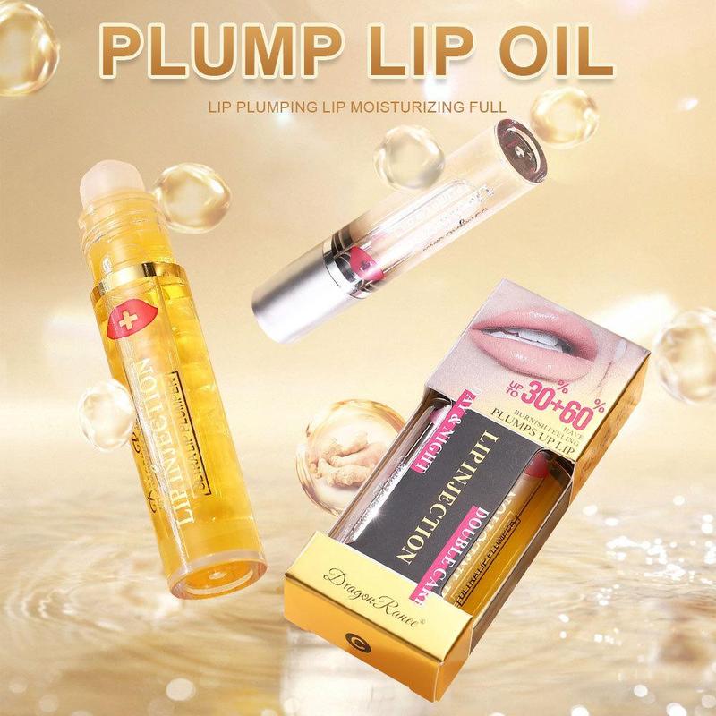 Roll on Moisturizing Plumping Lip Oil, 2pcs/set Hydrating Lip Care Stick, Girls and Women Makeup Accessories