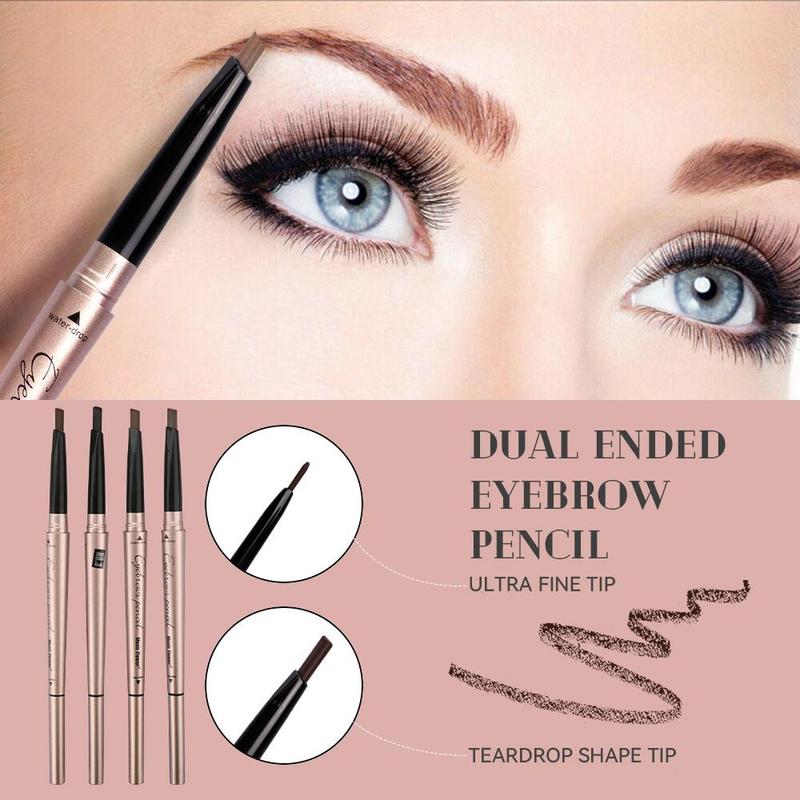 Double Ended Eyebrow Pencil, 1 Count Waterproof Long Lasting Eye Brow Pen, Eyebrow Makeup Tool For Daily Use