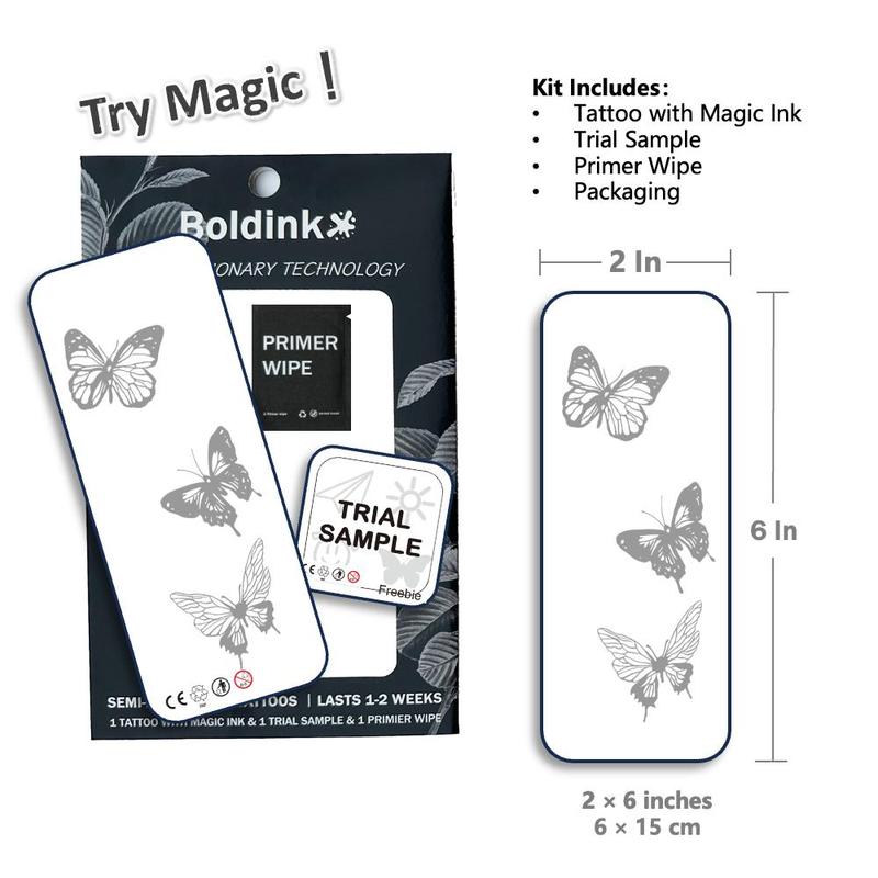 Butterfly Pattern Tattoo Patch, Waterproof Long Lasting Fake Tattoo Sticker, Temporary Tattoo for Women & Men