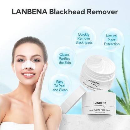 LANBENA Best-Selling Blackhead Remover Strips - Deep Cleansing Nose & Face Pore Strips for Clear Skin - Effective Blackhead Removal for Nose and Face