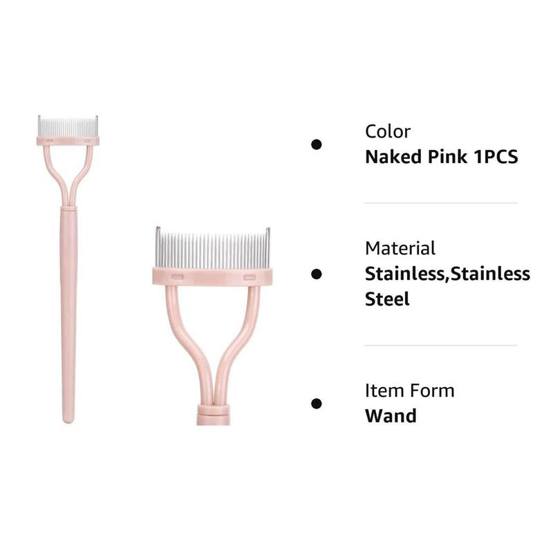 Portable Eyelash Cosmetic Comb,?Summer?Comfort Foldable Semi-arc Steel Needle Eyelash Comb, Beauty Makeup Tool for Women Girls, Cosmetic Tool for Home & Travel