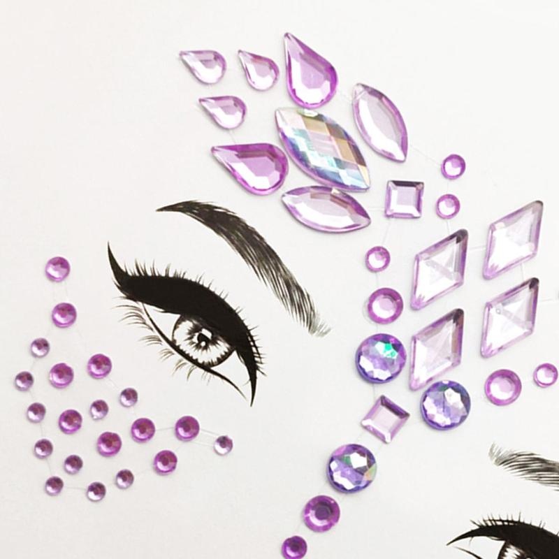 Rhinestone Decor Face Sticker (1 Piece), Temporary Face Sticker for Party, Temporary Rhinestone Decals for Women & Girls