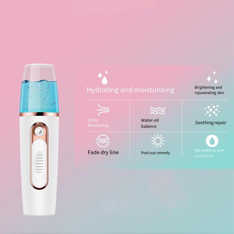 Portable Mini Moisturizing Face Mist Sprayer (1 Piece), Practical Facial Mist Sprayer, Professional Mini Humidifier Facial Steamer, Moisturizing Spa Beauty Device