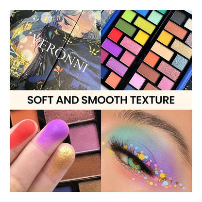 32 Colors Glitter Eyeshadow Palette, 1 Set Shimmering Eyeshadow Makeup Product, High Pigmented Glittering Blendable Eyeshadow Powder