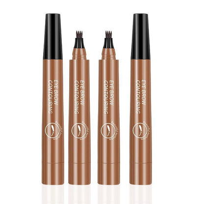 Four Prong Head Liquid Eyebrow Pencil, 1 Count 4 Tipped Precise Brow Pen, Long Lasting Easy Applying Eyebrow Pencil For Beginners