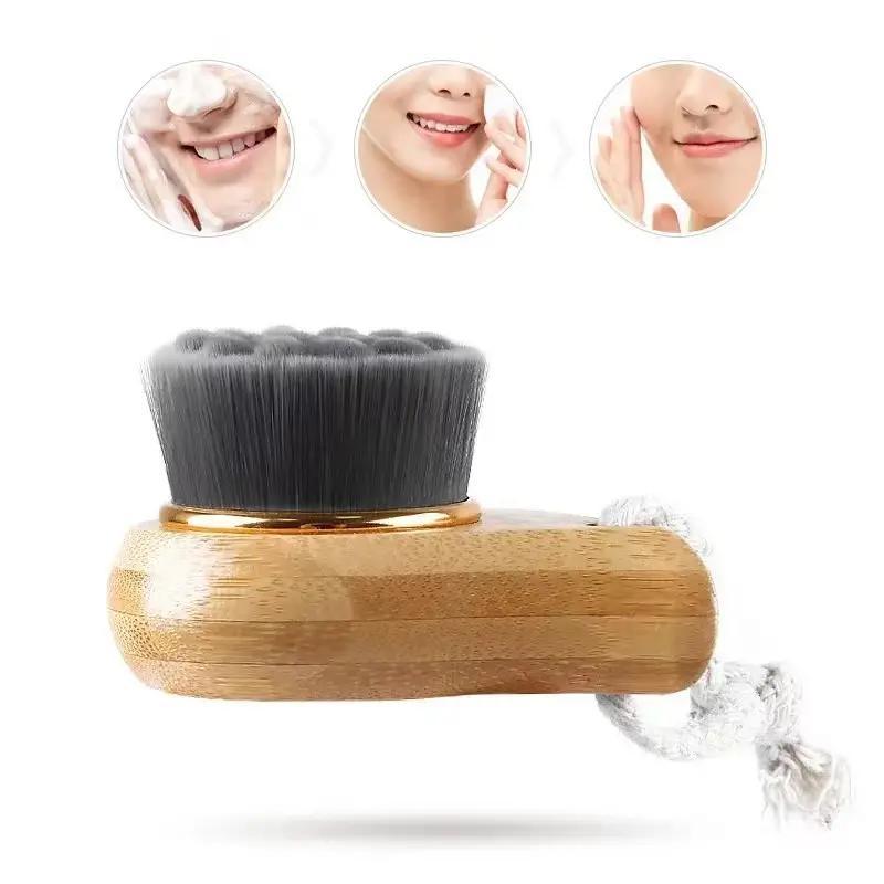 Bamboo Charcoal Facial Cleansing Brush, Manual Facial Cleansing Brushes for Exfoliating & Pore Cleaning, Multi-use Skincare Tool for Women & Men