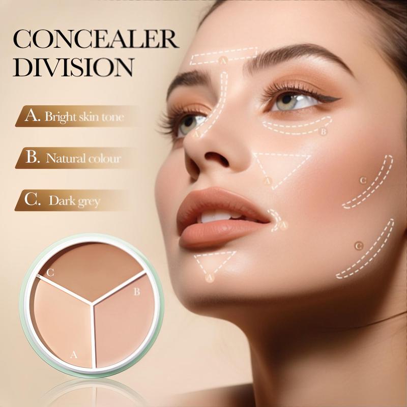 3 Colors Concealer Palette (3 Boxes Set), Long Lasting Lightweight Concealer Palette Set, Full Coverage Flawless Makeup Cream, Makeup Product Kit for Women & Girls