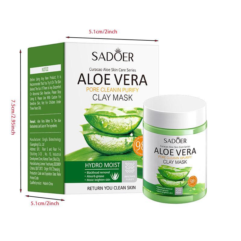 Aloe Vera Clay Mask, Deep Cleansing Pore Cleaning Face Mask, Moisturizing Facial Mask, Face Care Product for Women & Men