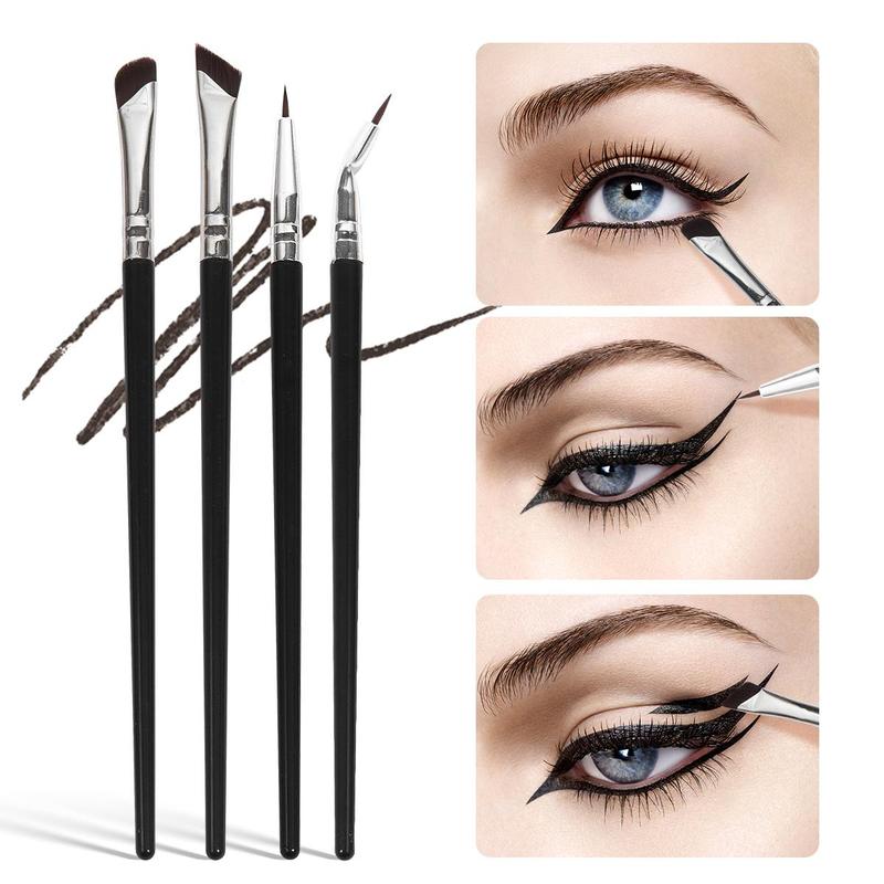 Professional Eye Makeup Brush Set, 4 Counts/set Eyeliner Brush, Eye Shadow Brush, Eyebrow Brush, Makeup Tool For Women, Makeup Products