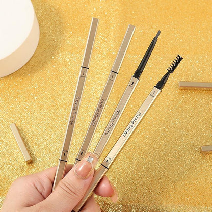 2 In 1 Double Headed Eyebrow Pencil, 1 Count Waterproof Eyebrow Pencil with Eyebrow Brush, Smudge Proof Brow Shaping and Filling Eyebrow Tint Pencil