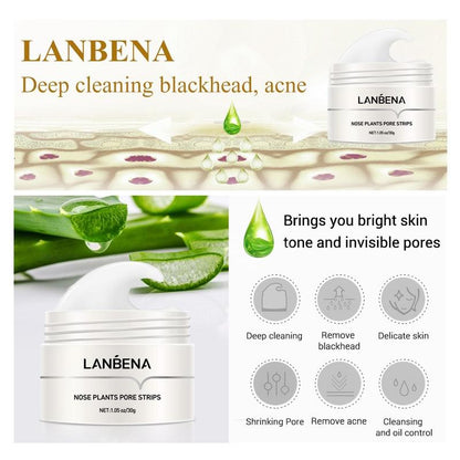 LANBENA Blackhead Remover Peel Off Mask with 60 Sheets Paper Strip for Face and Nose Deep Cleansing Nose Strips, Skincare Comfort