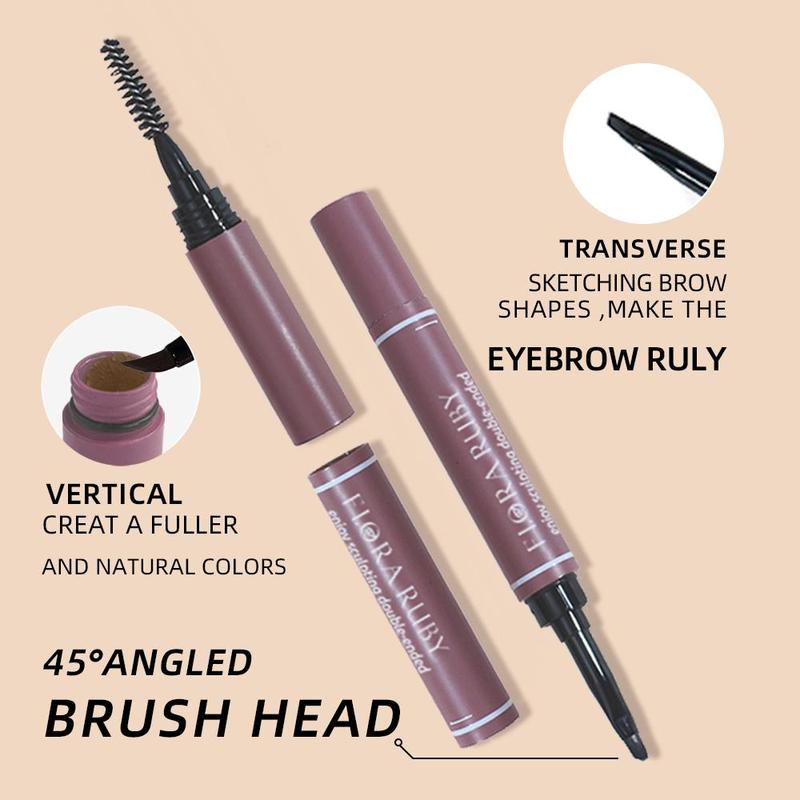 Double Ended Eyebrow Cream, Waterproof Long Lasting Eyebrow Tinted Cream, Smudge Proof Eye Brow Coloring Styling Cream, Eyebrow Makeup Product