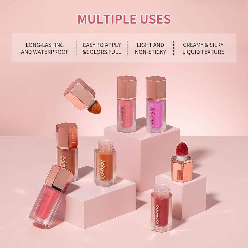 Long Lasting Liquid Blush, 6pcs/set Multiple Uses Natural Matte Finish Blush Stick, Natural Look Blush for Daily Makeup