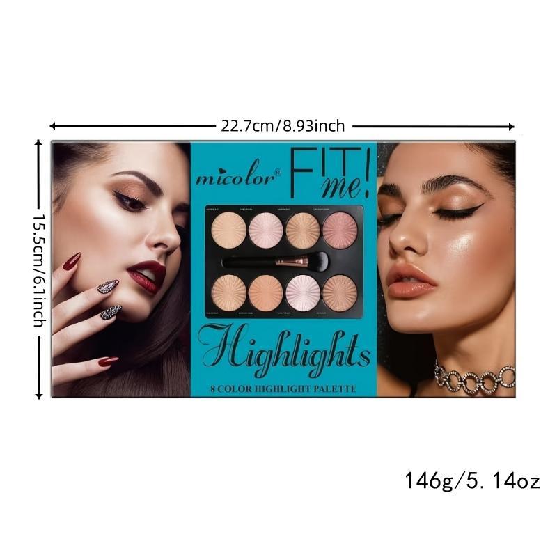 8 Color Contour Palette, 1 Count Highlighter Palette, Long Lasting Bronzer & Highlighter Powder, Lightweight Highlighting And Shadowing Powder, Makeup Palette For Women