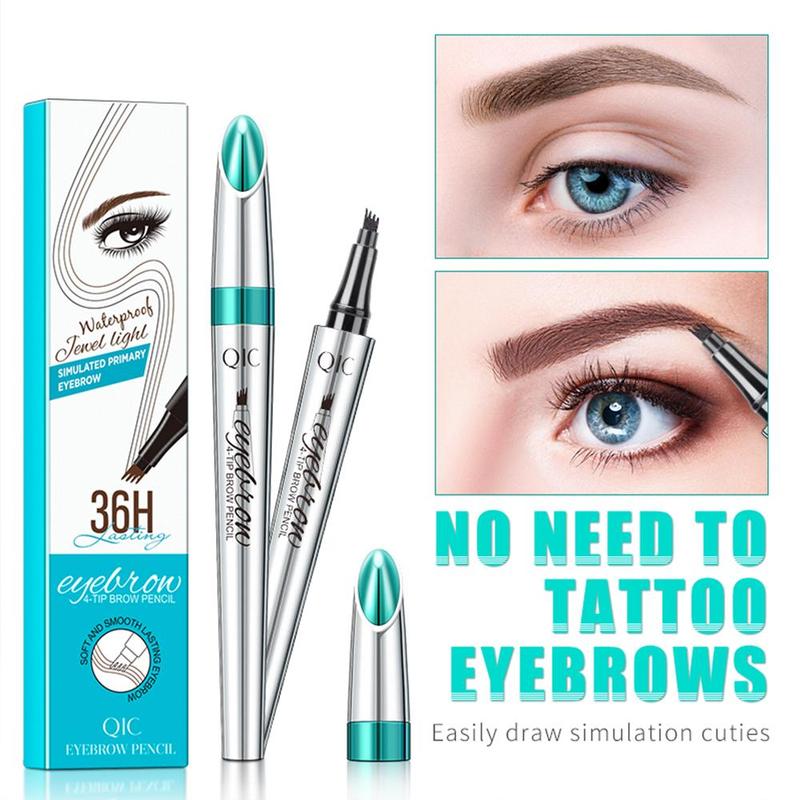 4-Tip Liquid Eyebrow Pencil, 1 Count Long Lasting Liquid Brow Pencil, Brow Makeup Tool For Women