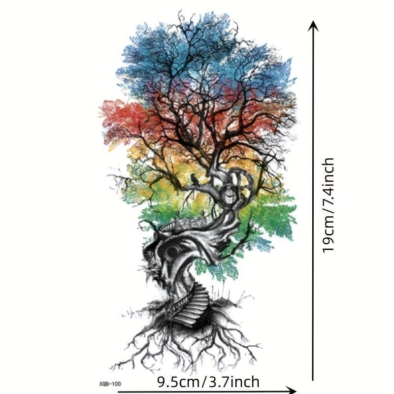 Tree Pattern Temporary Tattoo Sticker, 1 Count Waterproof Long Lasting Fake Tattoo Sticker, Body Art Sticker for Women & Men