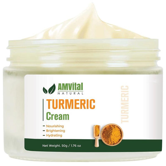 Amvital Turmeric Cream for Glow - Natural Turmeric Moisturizer - Brightening, Soothing, and Hydrating for All Skin Sensitive Skin