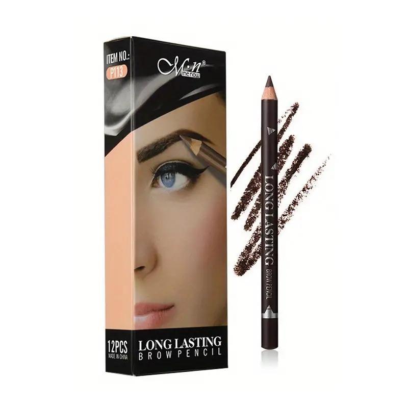 Long Lasting Eyebrow Pencil, 12pcs/Set Waterproof Eyebrow Pencil, Brow Styling Pen for Women Girls, Makeup Tool