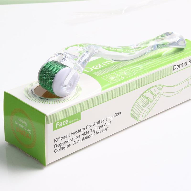 Facial Massage Roller, Transparent Handle Green Head Massage Roller, Professional Skincare Tools for Face & Body