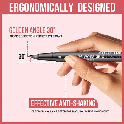 iMethod Curved Eyebrow Pen - Eyebrow Pencil Magical 2-in-1 Dual-Ended Eye Brow Pencils for Women with Fork-Tip & Precise Brush-Tip Create Natural Hair-Like Brows, Last All-Day