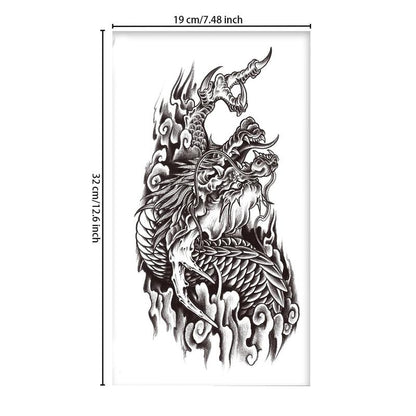 Dragon Pattern Temporary Tattoo, Waterproof Fake Tattoo Sticker For Men & Women