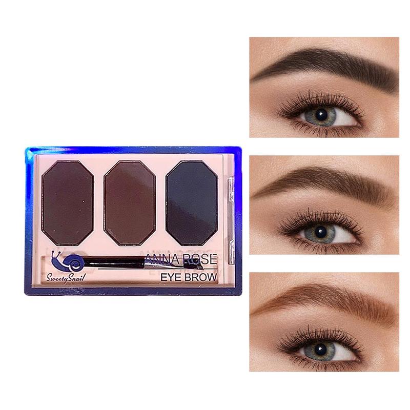 3 Color Eyebrow Powder, 1 Count Waterproof Long Lasting Eyebrow Powder With Brush, Natural Eyebrow Shading And Filling Powder, Eye Makeup Products For Girls And Ladies