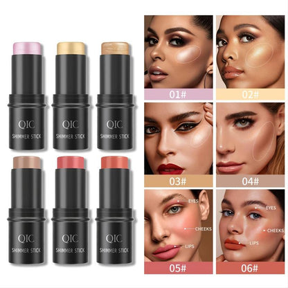 Shimmer Stick, Waterproof Blush & Highlighter Makeup Stick, Natural Look Blush For Daily Makeup