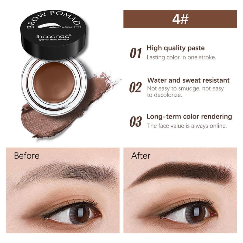 Brow Pomade Kit, 1 Set Long Lasting Eyebrow Makeup Kit, Including Eye Brow Makeup Sponge, Eyebrow Brush, Eyebrow Stencil, Eye Brow Styling Kit, Cosmetic Beauty Supplies for Girls and Women