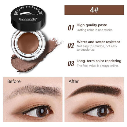 Brow Pomade Kit, 1 Set Long Lasting Eyebrow Makeup Kit, Including Eye Brow Makeup Sponge, Eyebrow Brush, Eyebrow Stencil, Eye Brow Styling Kit, Cosmetic Beauty Supplies for Girls and Women