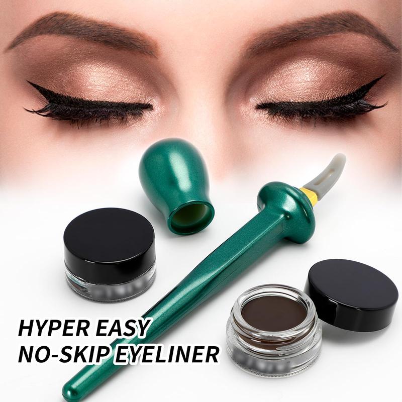 Eyeliner Applicator Kit, Silicone Eyeliner Tool with Eyeliner Cream, Reusable Eye Liner For Shaky Hands Beginer Makeup