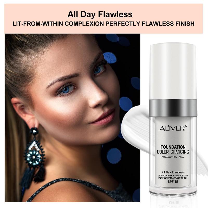 ALIVER Liquid Foundation, Soft Matte Long-lasting Moisturizing Base Suitable for Fair Skin Tones and Any Skin Type, Summer Gift