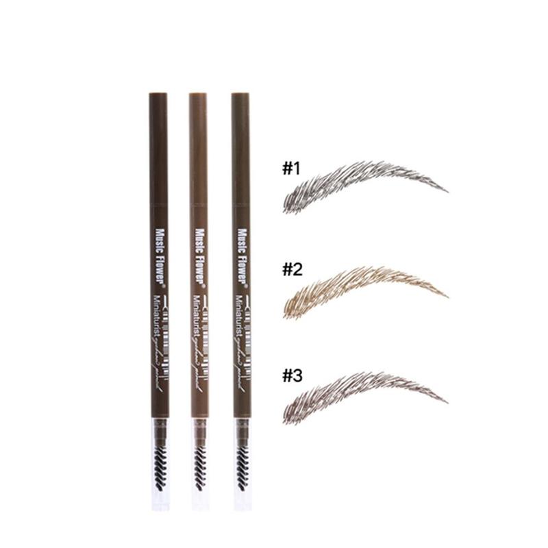 2 In 1 Eyebrow Pencil (1 Piece), Long Lasting Eyebrow Pencil, Double-ended Brow Styling Brush, Brow Shading and Filling Pencil, Brow Brush Makeup Tool