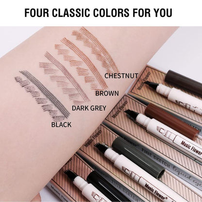 Eyebrow Makeup Pencil,Liquid Waterproof Brow Pen with Micro-Fork Tip Lightweight Color