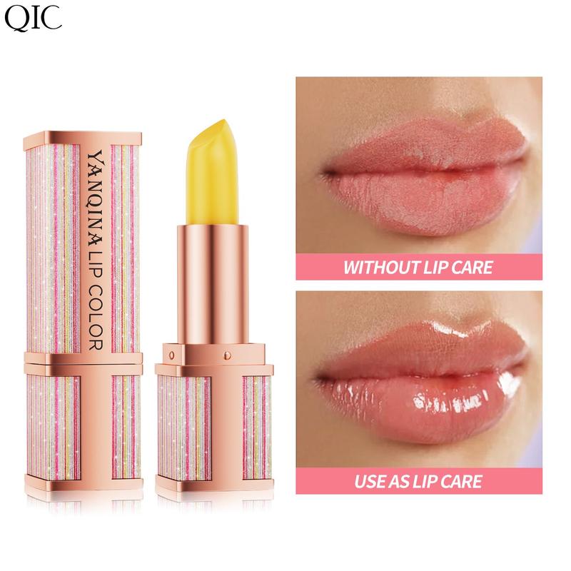 Glitter Lipstick (1 Piece), Magic Temperature Color Changing Lip Gloss, Hydrating Lip Balm, Suitable for All Occasions Lip Makeup