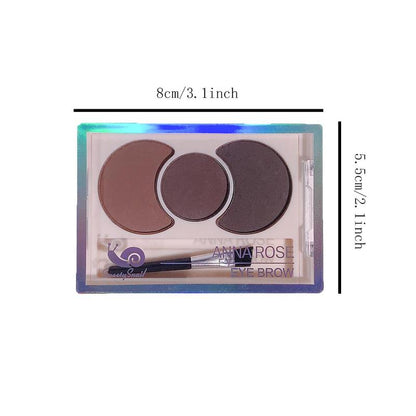 3 Color Eyebrow Powder with Brush, 1 Count Waterproof Long Lasting Eyebrow Powders, Natural Eye Brow Shading and Filling Accessories for Beginners