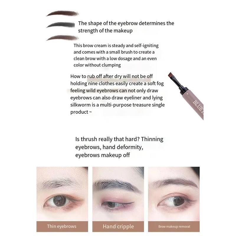 2 in 1 Eyebrow Cream With Brush, 1 Count Waterproof Anti Smudge Eyebrow Pencil, Eyebrow Cream With Brush, Waterproof Long Lasting Eyebrow Pencil, Eyebrow Makeup Tool For Daily Use