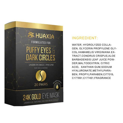 24K Gold Comfort Eye Skincare Mask, 20 Pairs Hydrating Eye Patches, formulated for Puffy Eyes & Dark Circles, Eye Care Mask for Women & Men, Under Eye Patches, Dark Circle Eye Mask, Back to School?Summer Girls Skincare Products