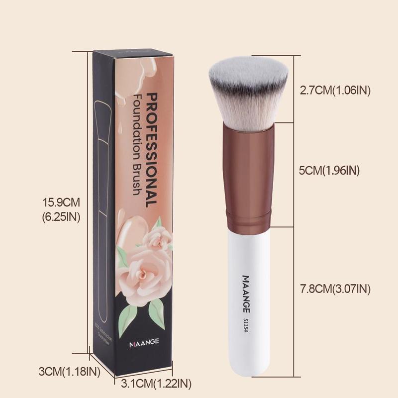 Flat Top Round Brush for Foundation, Strong Powder Grip Makeup Brush with Fine Bristles for Liquid, Powder, Summer Makeup, Cosmetic Tool