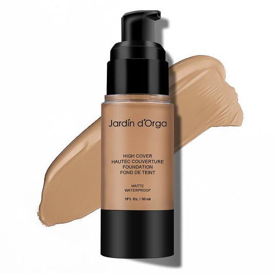 Jardin d'Orga Foundation Waterproof Matte Hydrating Natural Makeup Liquid Foundation With Full Coverage Concealer Cosmetic