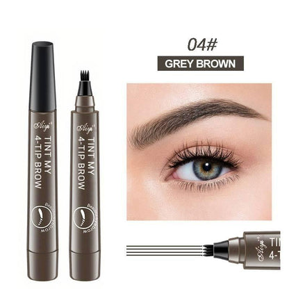 4 Split Tip Eyebrow Pencil, 1 Count Long Lasting Brow Makeup Pen For Thick & Natural Looking Brow