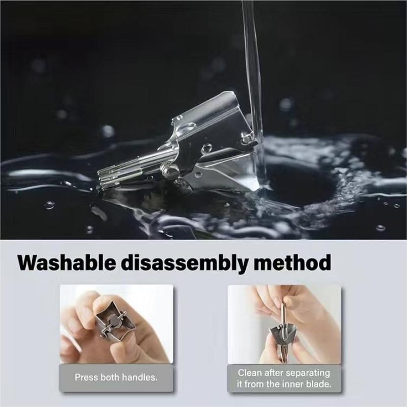 Manual Nose Hair Trimmer, 1 Count?Portable Nose Hair Shaving Tool with Brush, Nose Hair Shaver Tool for Men and Women