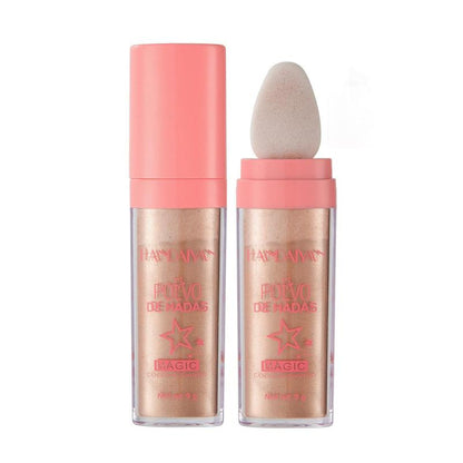 Summer Gifts, Shimmering Highlighter Powder with Soft Makeup Sponge Head, Long Lasting Pearly Makeup Bronzer, Body Highlighting Cosmetic, Nose Contouring & Facial Highlighting Powder Stick for Party, Beauty Trending Products