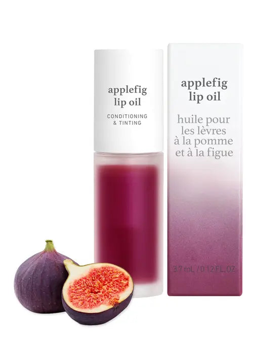 Lip Oil - Applefig | Conditioning, and Tinting Dry Lips with Apple Seed Oil, Jojoba Seed Oil, Holiday, Christmas New Year Gift, Fig Extract, 0.12 Fl. Oz. (Magenta Purple)